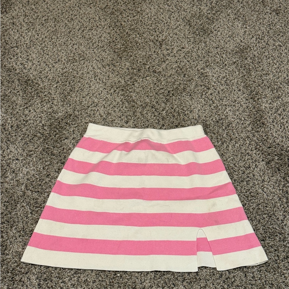 Striped Pink and White Women's Skirt